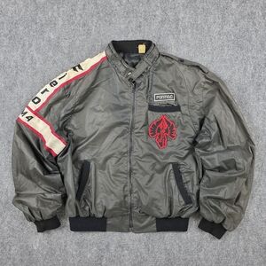 Vtg 80s Pontiac Fiero 2M4 Racing Bomber Jacket L Motorcore Windbreaker Car Merch